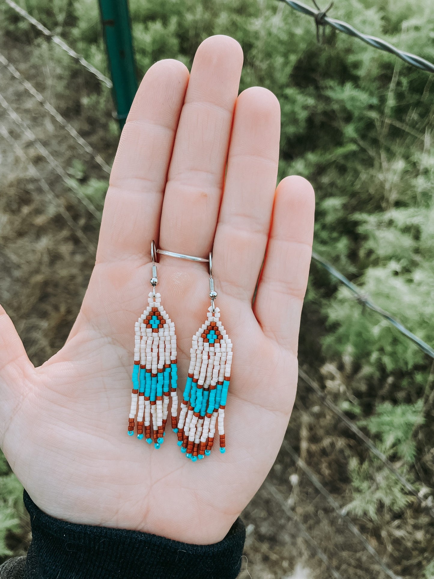 "Etta" Dainty Southwestern Beaded Fringe Earrings