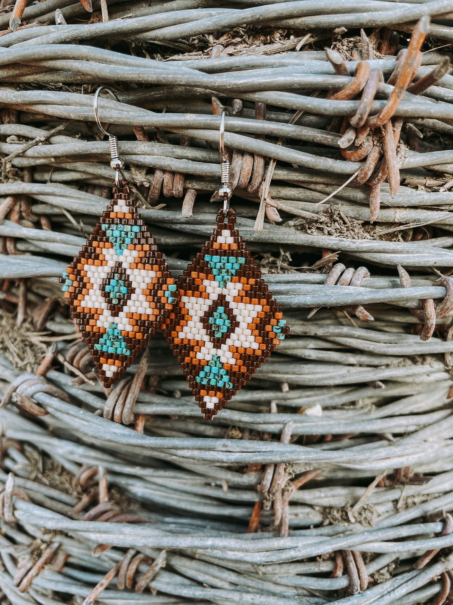 "Lorrie" Natural Turquoise Southwestern Beaded Earrings