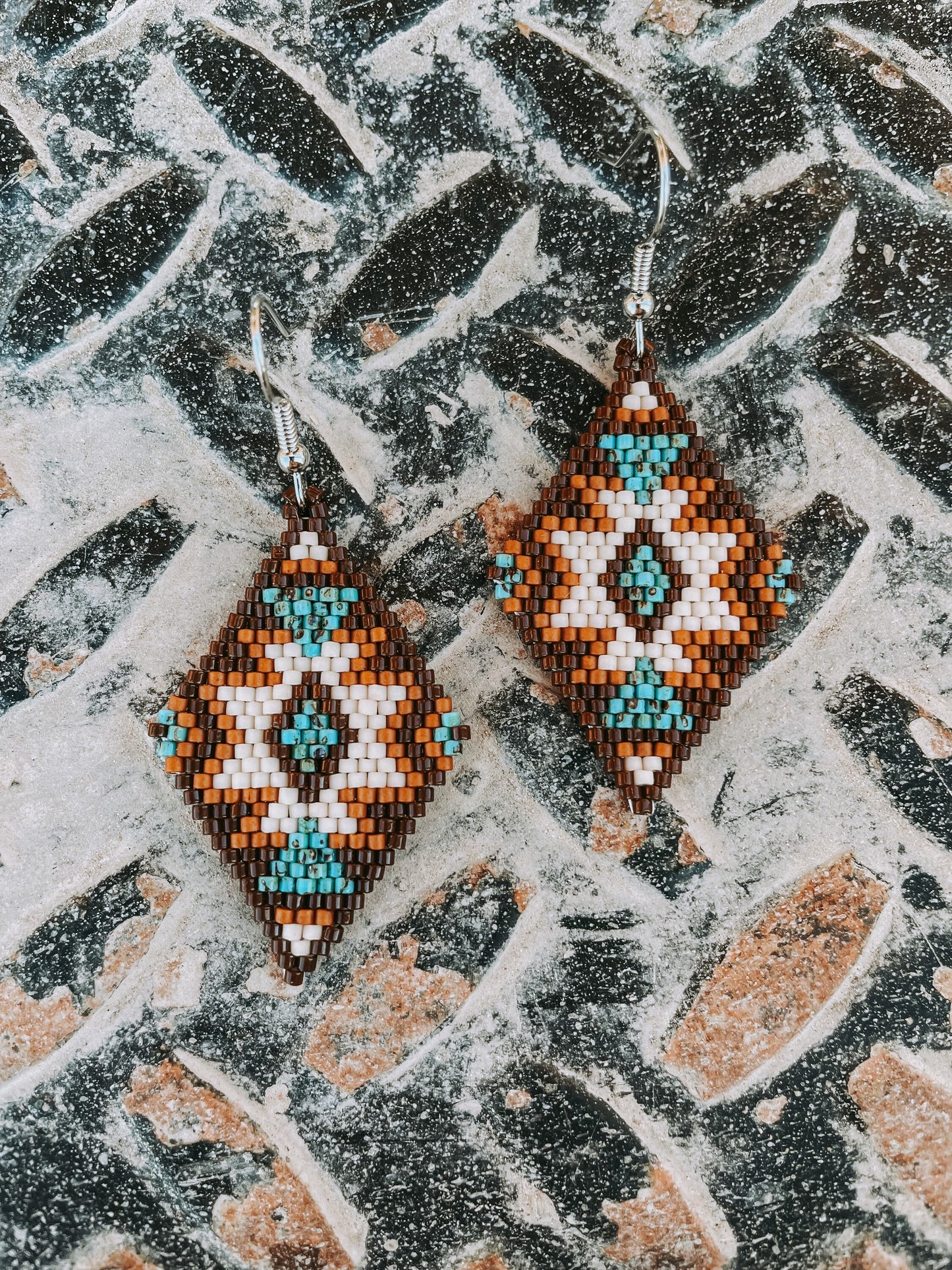 "Lorrie" Natural Turquoise Southwestern Beaded Earrings